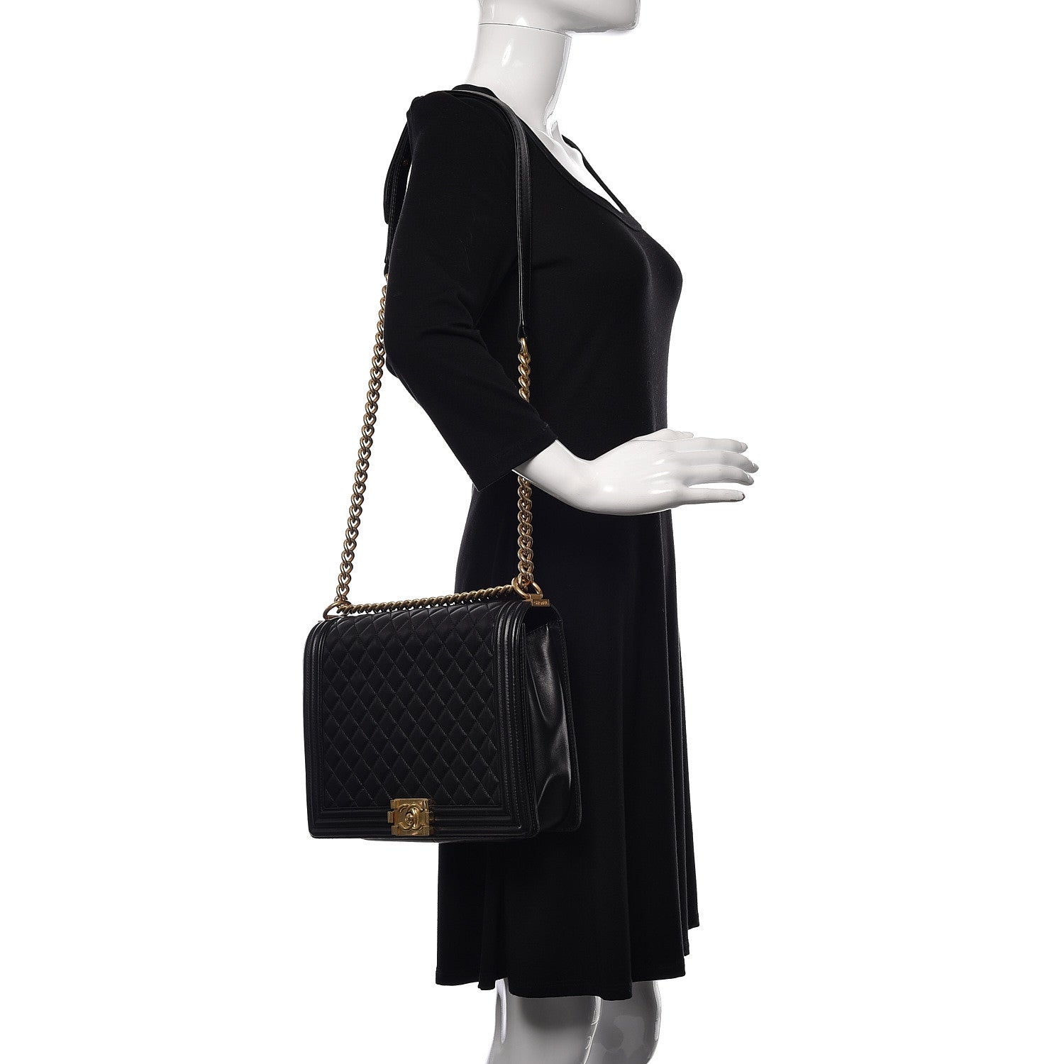 Chanel Lambskin Quilted Large Boy Flap Black 2 of 16