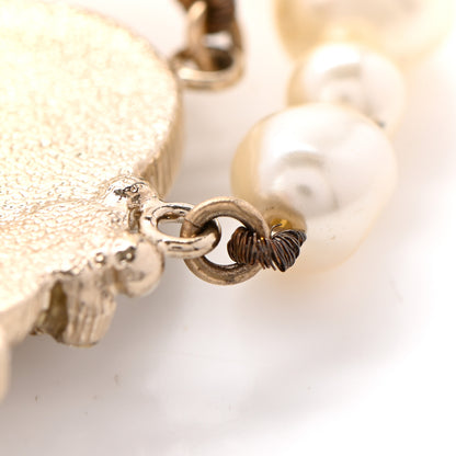 Chanel Graduated Pearl Crystal CC Multi Strand Necklace Gold 8 of 10