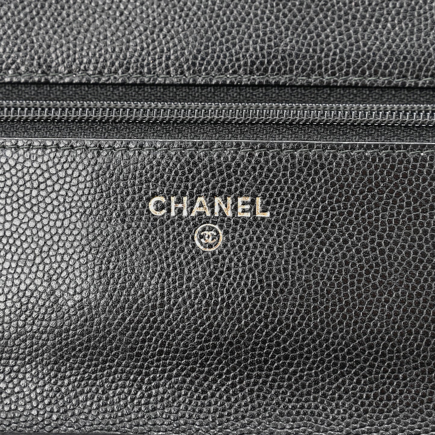 Caviar Quilted Golden Class Wallet On Chain WOC Black