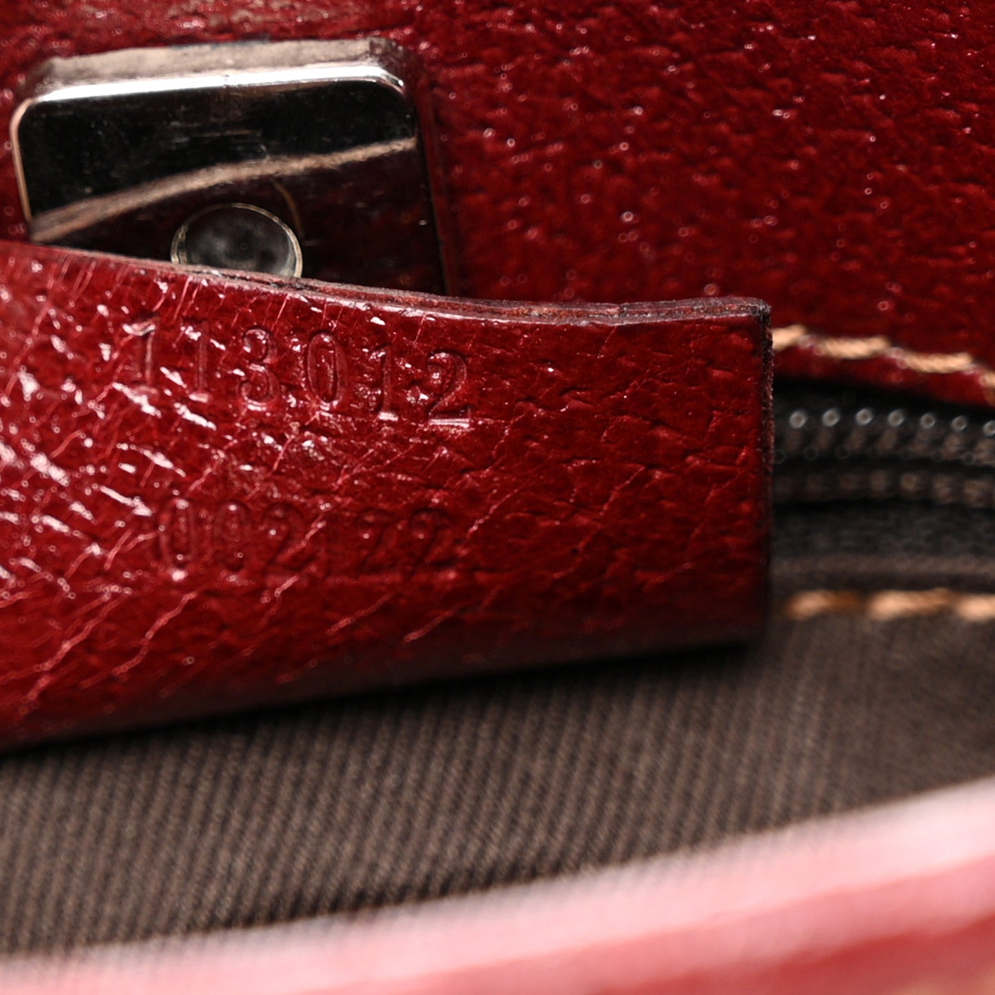 Monogram Calfskin Shoulder Bag Hobo Red