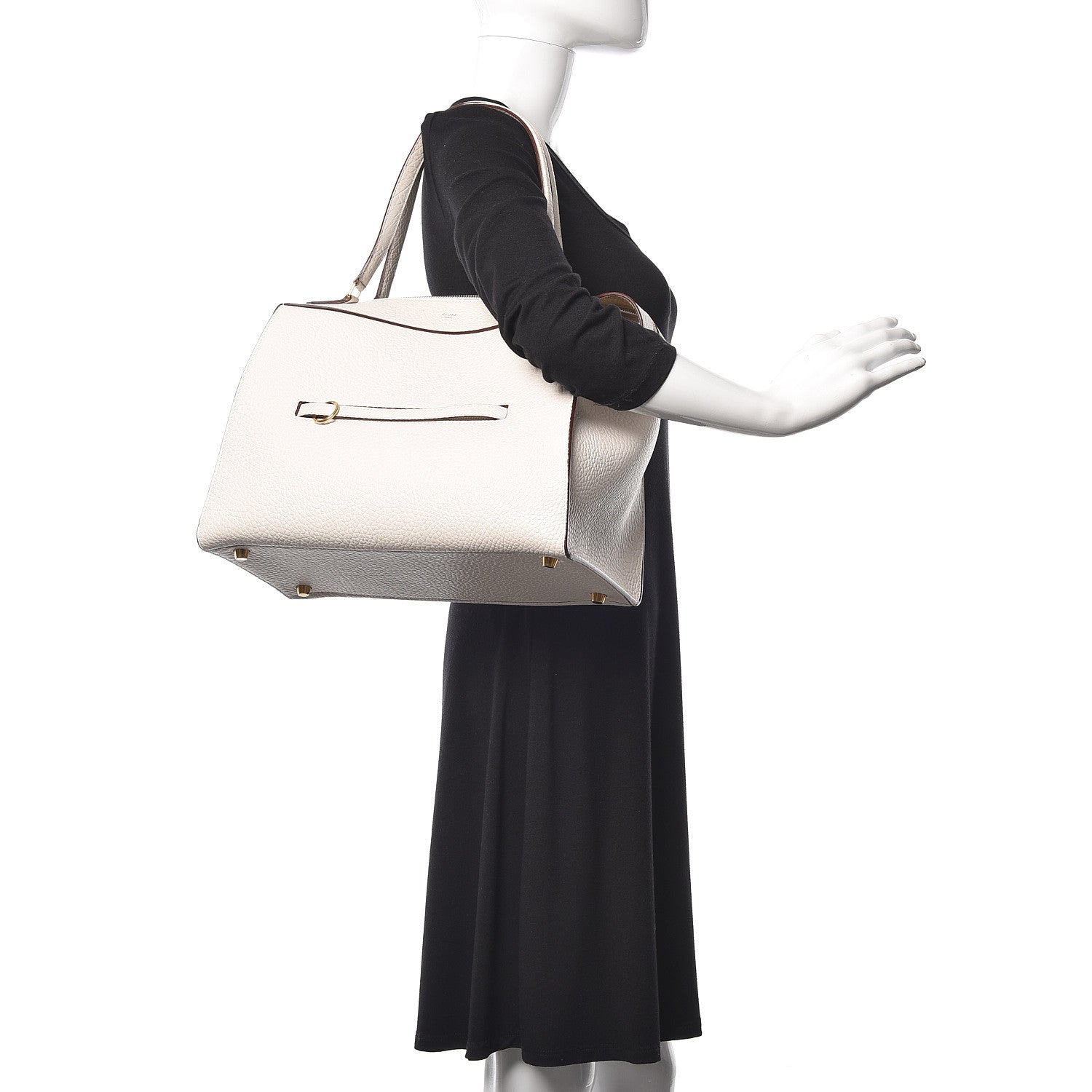 Celine Bullhide Calfskin Medium Ring Bag White 2 of 9