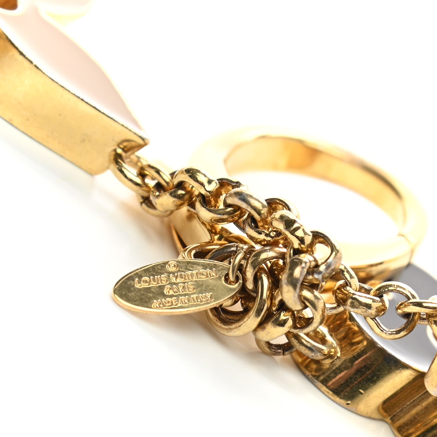 Fleur De Monogram Bag Charm Dore