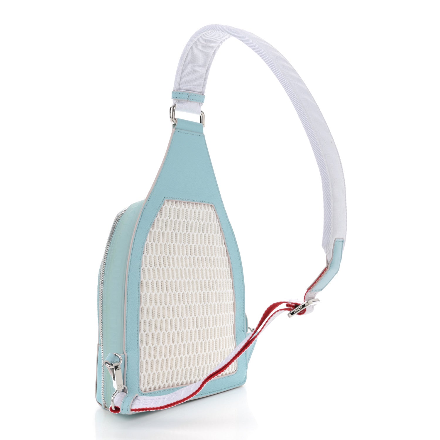 Christian Louboutin Calfskin Mens Loubifunk Spiked Bag White Mineral 2 of 12