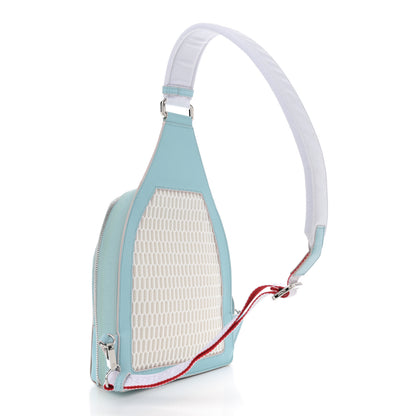 Christian Louboutin Calfskin Mens Loubifunk Spiked Bag White Mineral 2 of 12
