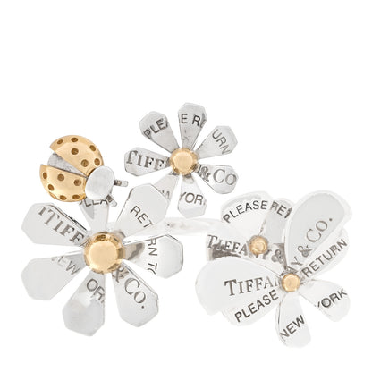 Tiffany Sterling Silver 18K Yellow Gold Return to Tiffany Love Bugs Ring 54 7 1 of 5
