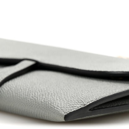 Christian Dior Grained Calfskin Saddle Chain Wallet Pouch Grey Stone 11 of 12