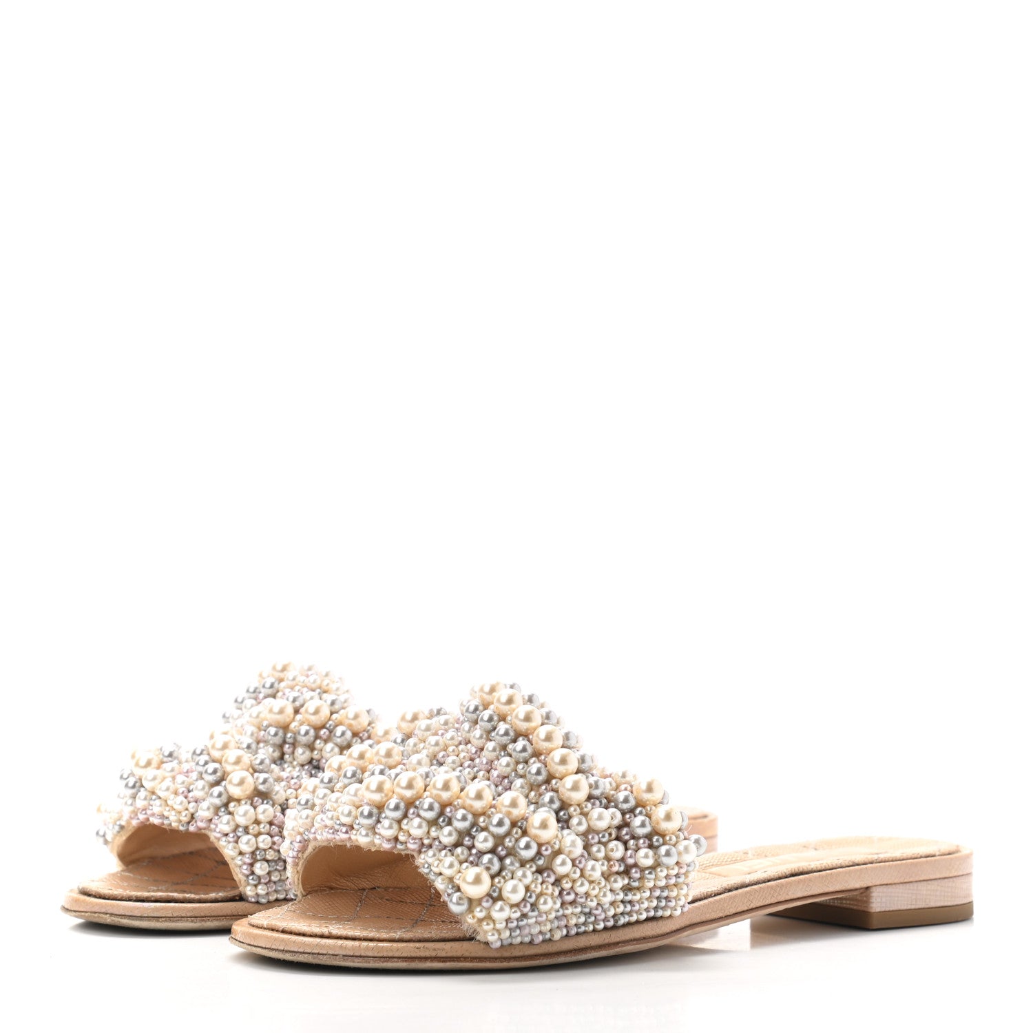 Chanel Fantasy Calfskin Pearl Cord CC Mules 35.5 Ivory 3 of 8