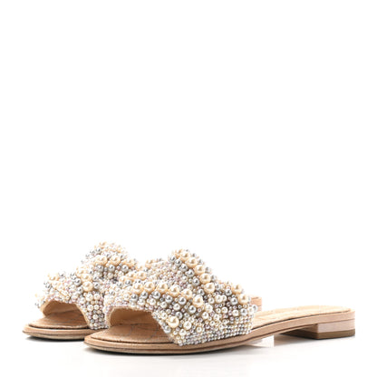 Chanel Fantasy Calfskin Pearl Cord CC Mules 35.5 Ivory 3 of 8