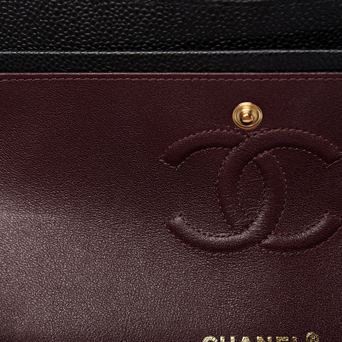 Caviar Quilted Small Double Flap Black