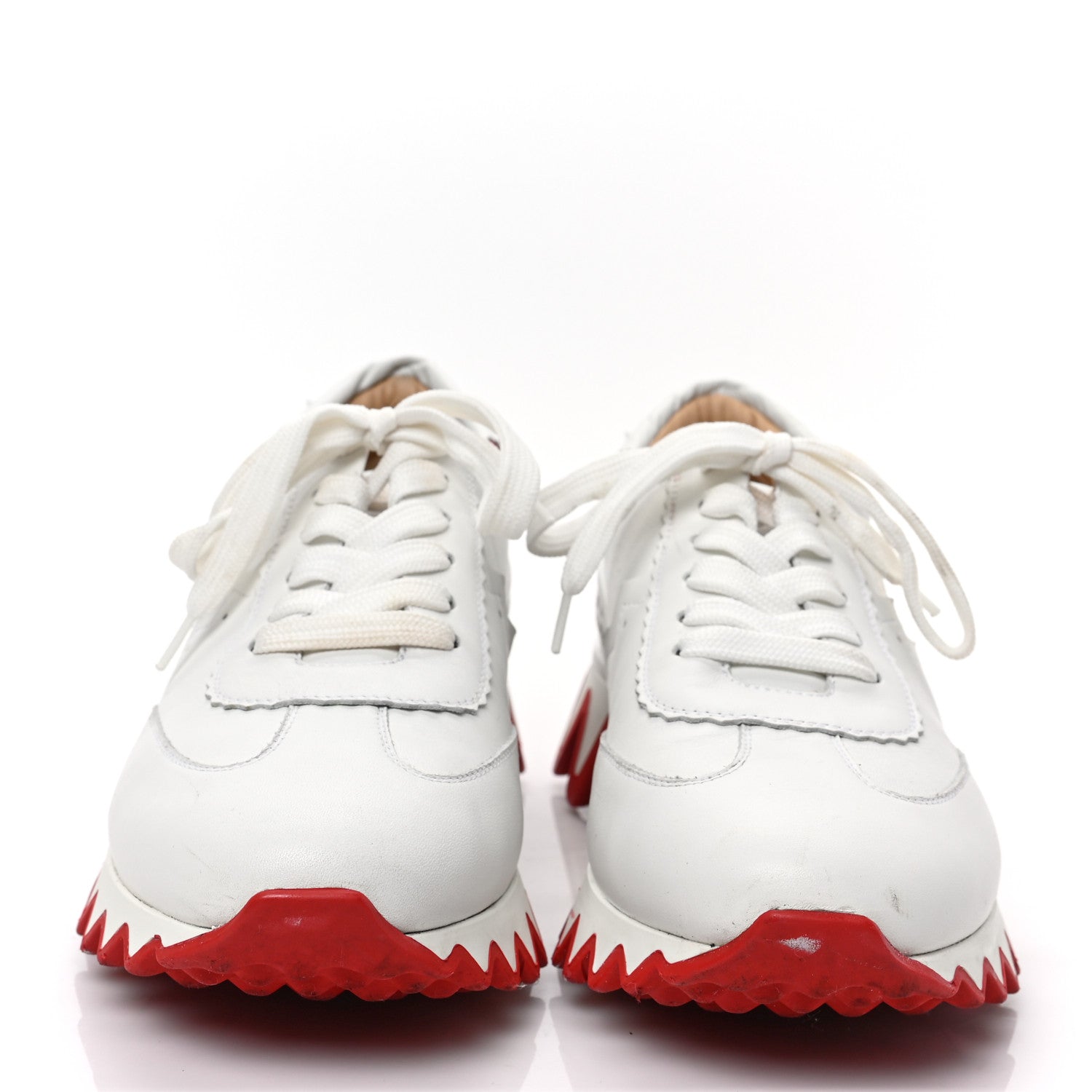 Christian Louboutin Calfskin Neoprene Womens Loubishark Sneakers 40 White 2 of 8