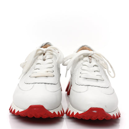 Christian Louboutin Calfskin Neoprene Womens Loubishark Sneakers 40 White 2 of 8