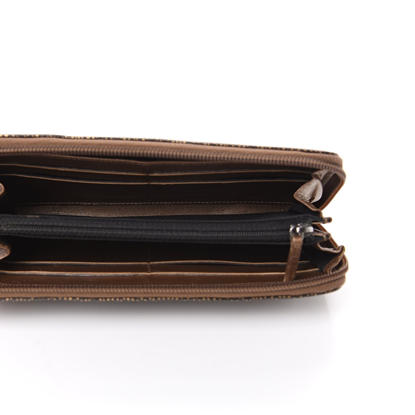 Metallic Caviar Large Timeless CC Zip Around Wallet Bronze
