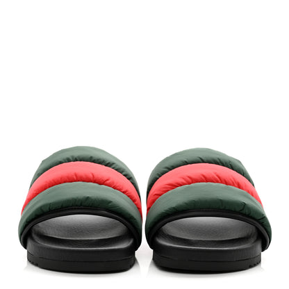 Gucci Nylon Web Womens Slide Sandals 35 Black Green Red 2 of 9