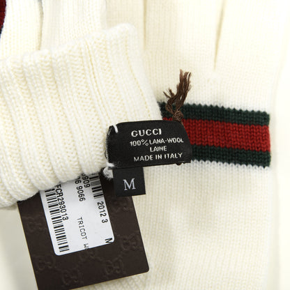 Gucci Wool Web Gloves M White 3 of 3