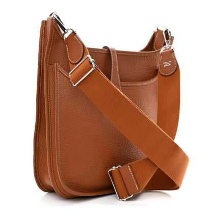 Hermes Taurillon Clemence Evelyne III PM Gold 3 of 15
