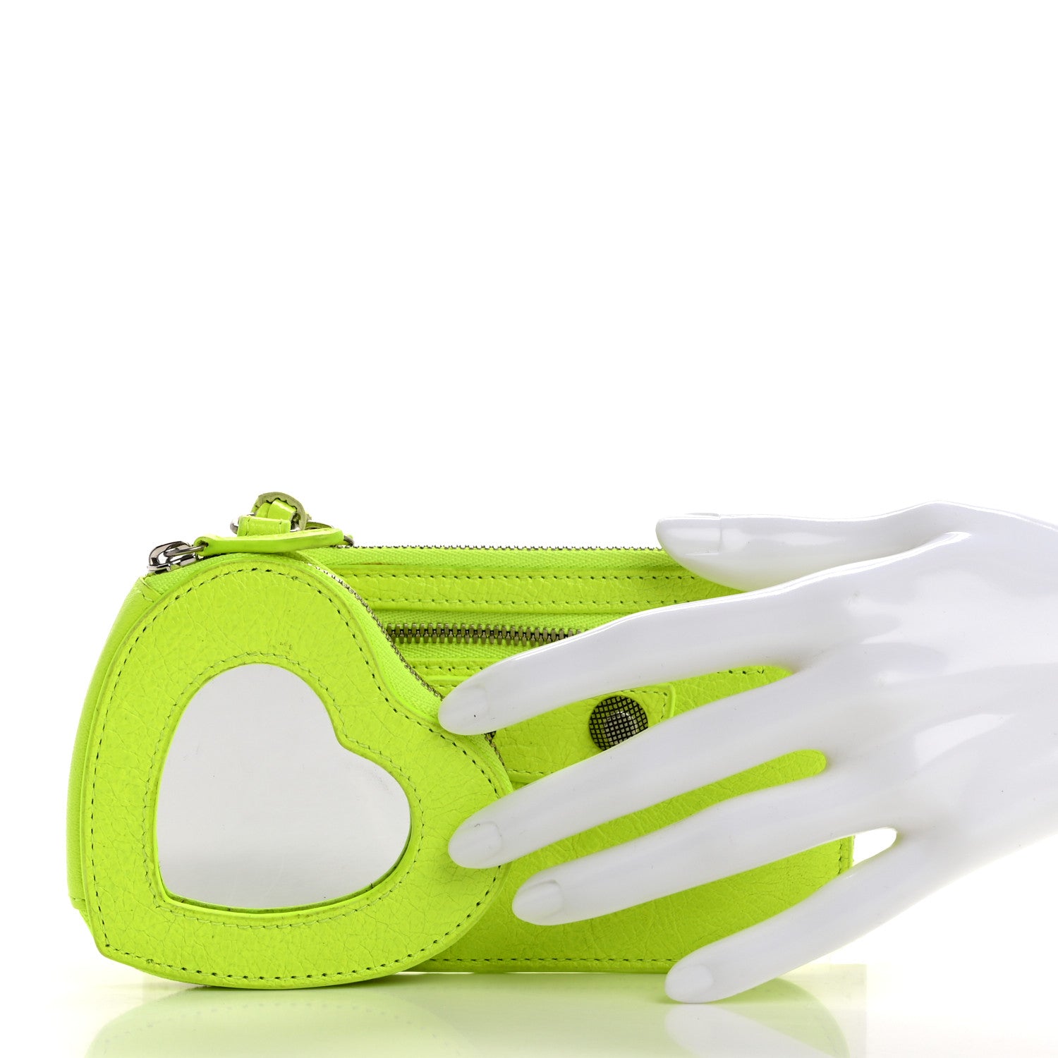 Balenciaga Agneau Le Cagole Clip On Card Mirror Fluo Yellow 2 of 16