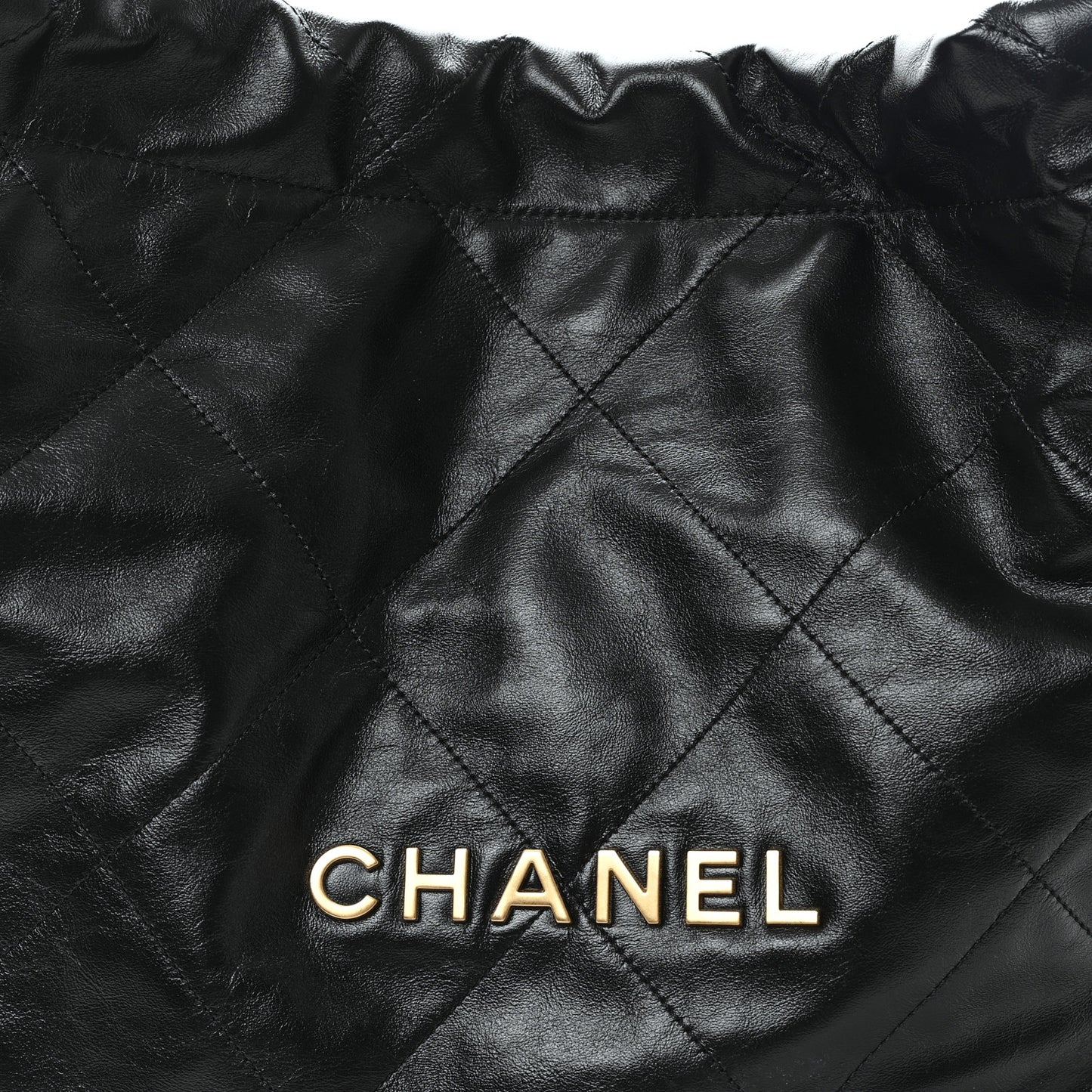 Shiny Calfskin Quilted Small Chanel 22 Black