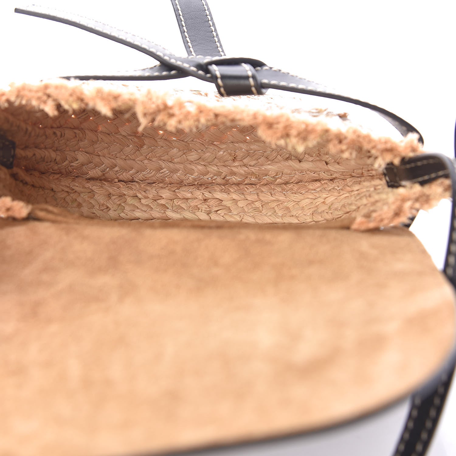 Loewe Calfskin Raffia Mini Gate Crossbody Bag Natural Black 5 of 10