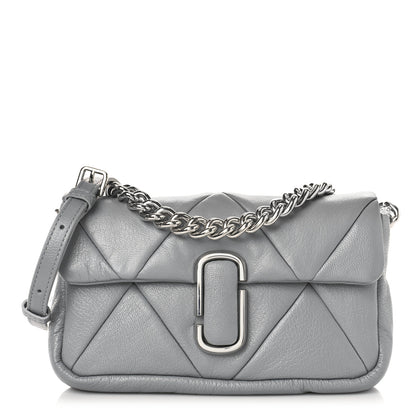 Marc Jacobs Goatskin Quilted J The Puffy Diamond Shoulder Bag Wolf Grey 1 of 8