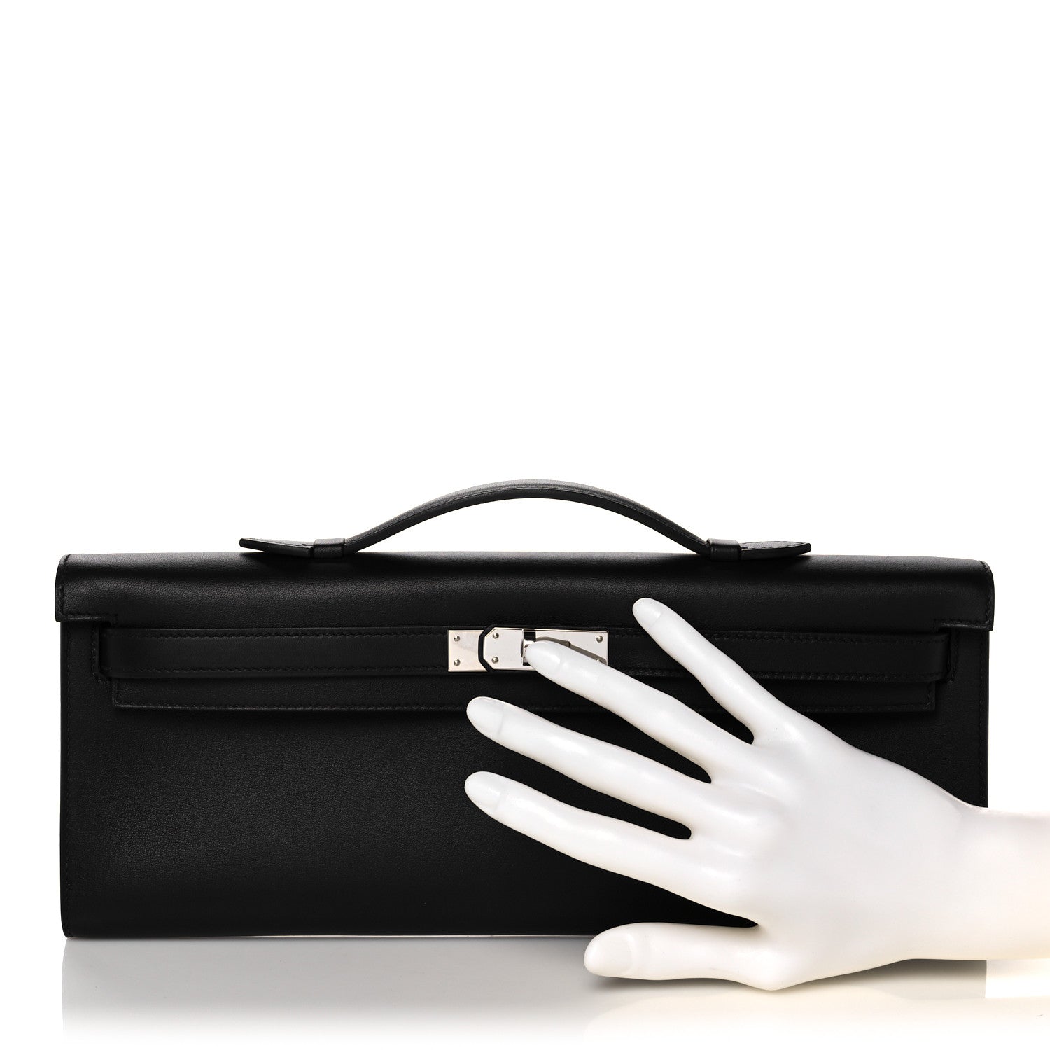 Hermes Swift Kelly Cut Clutch Pochette Black 2 of 29