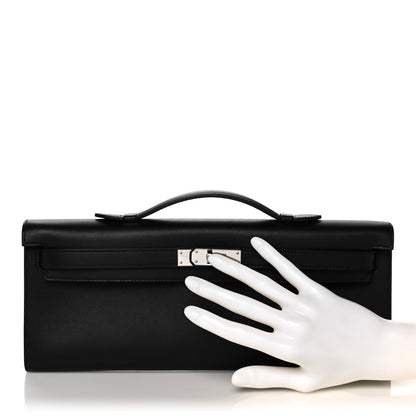 Hermes Swift Kelly Cut Clutch Pochette Black 2 of 29