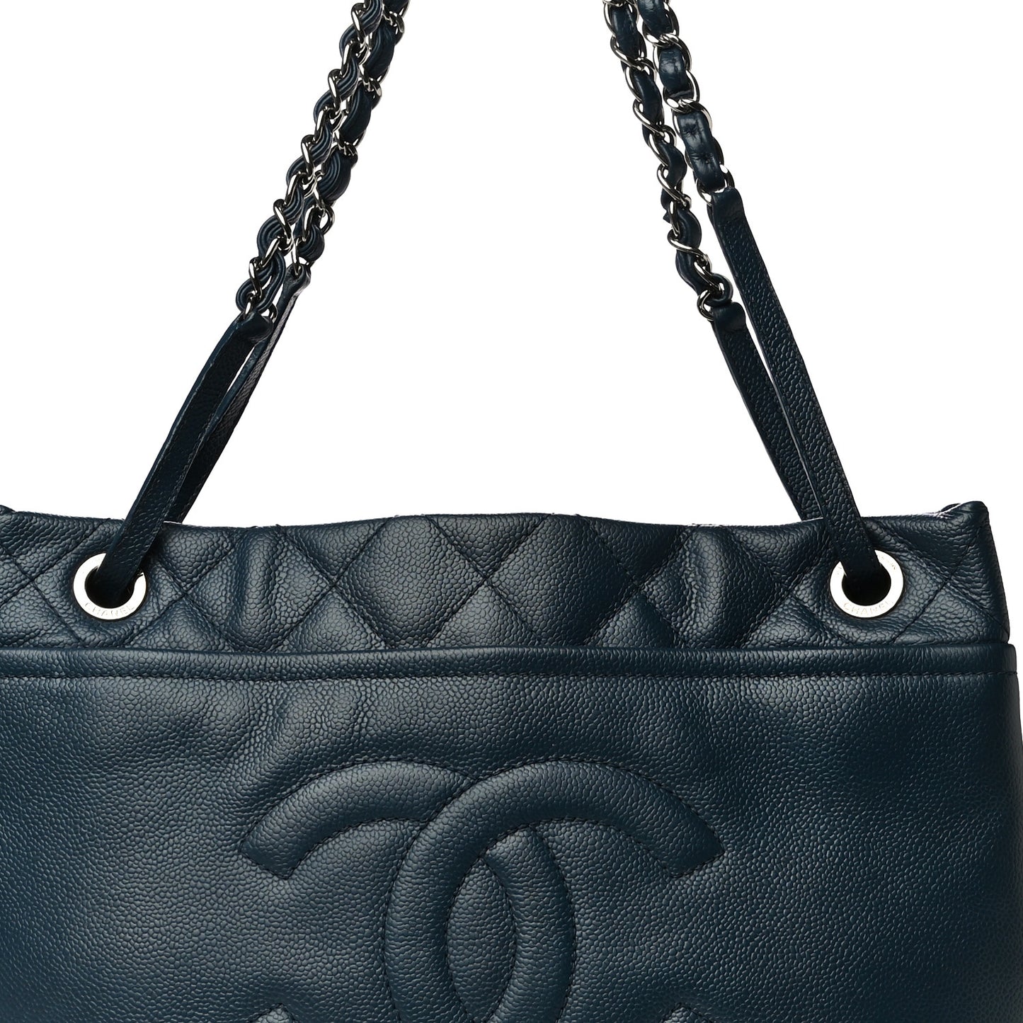 Caviar Timeless CC Soft Tote Navy Blue