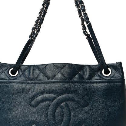 Chanel Caviar Timeless CC Soft Tote Navy Blue 7 of 13