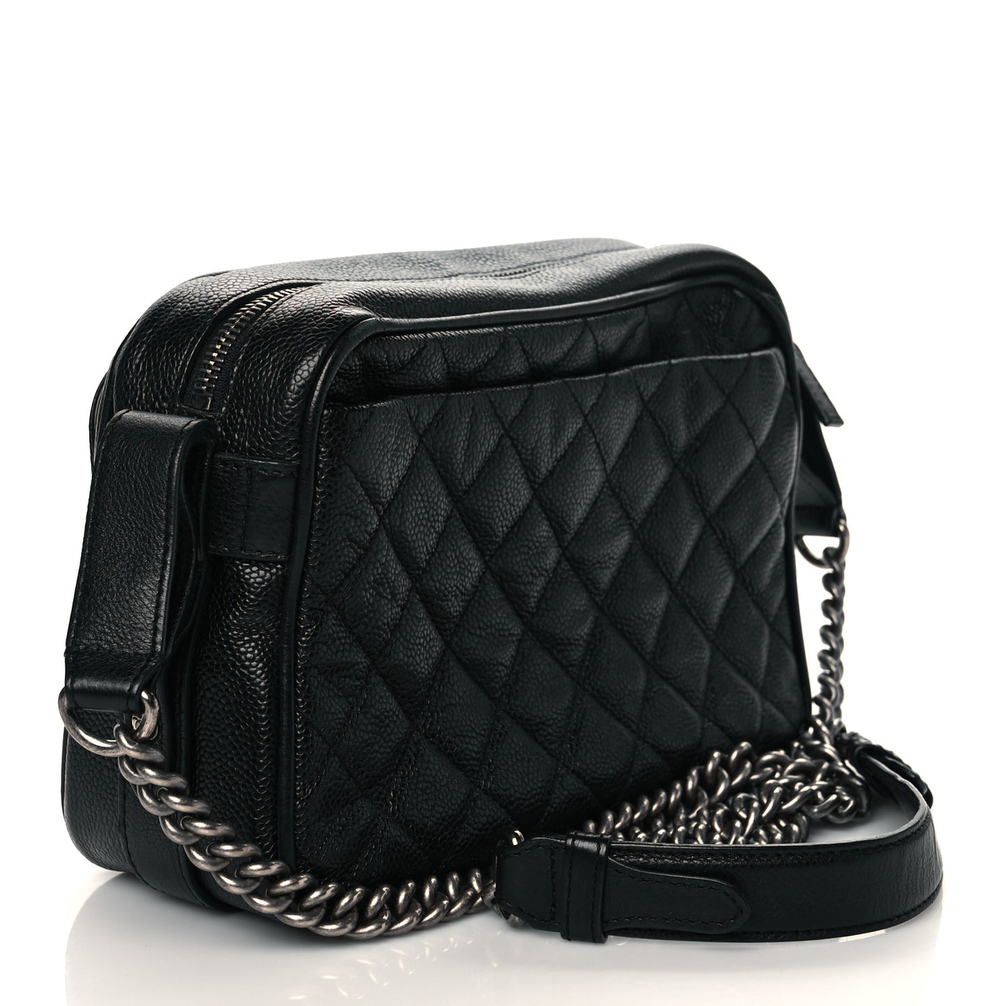 Caviar Quilted Medium Business Trip Camera Bag Black