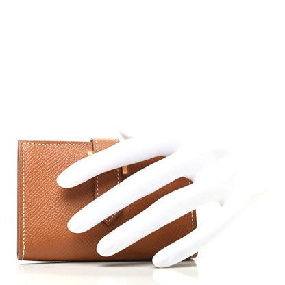 Hermes Epsom Bearn Card Holder Wallet Gold 2 of 7