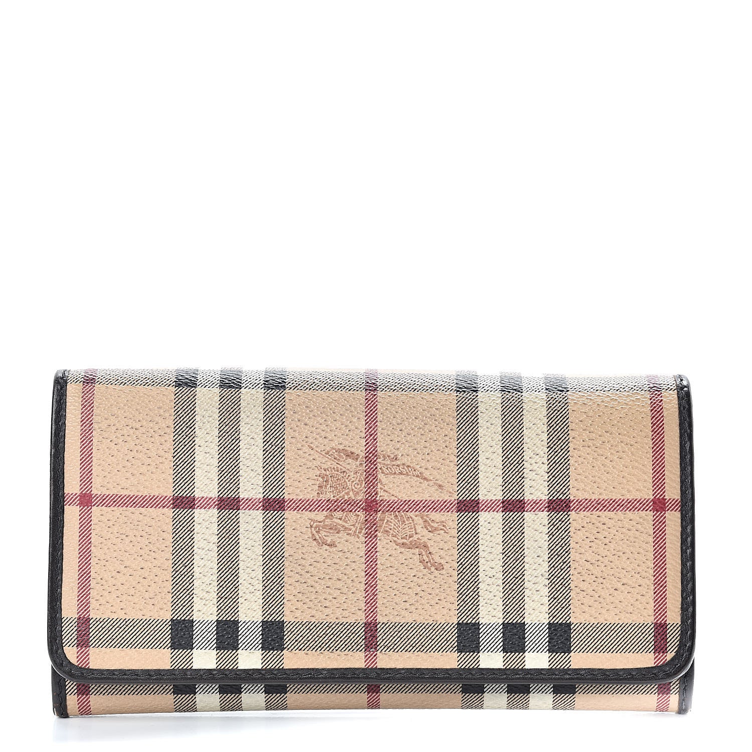 Burberry Haymarket Check Penrose Continental Wallet Chocolate 1 of 15