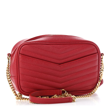 Saint Laurent Grain De Poudre Matelasse Monogram Mini Lou Camera Bag Eros Red 2 of 6