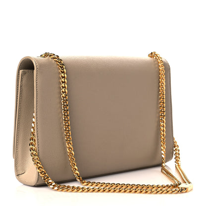 Saint Laurent Grain De Poudre Medium Monogram Kate Satchel Dark Beige 4 of 14