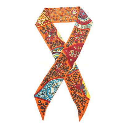 Hermes Silk L'Arbre De Vie Twilly Orange 1 of 4