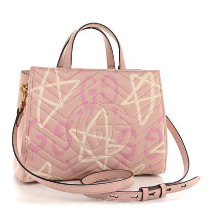 Gucci Calfskin Matelasse GucciGhost Small GG Marmont Tote Perfect Pink Rosa Ivory 3 of 15