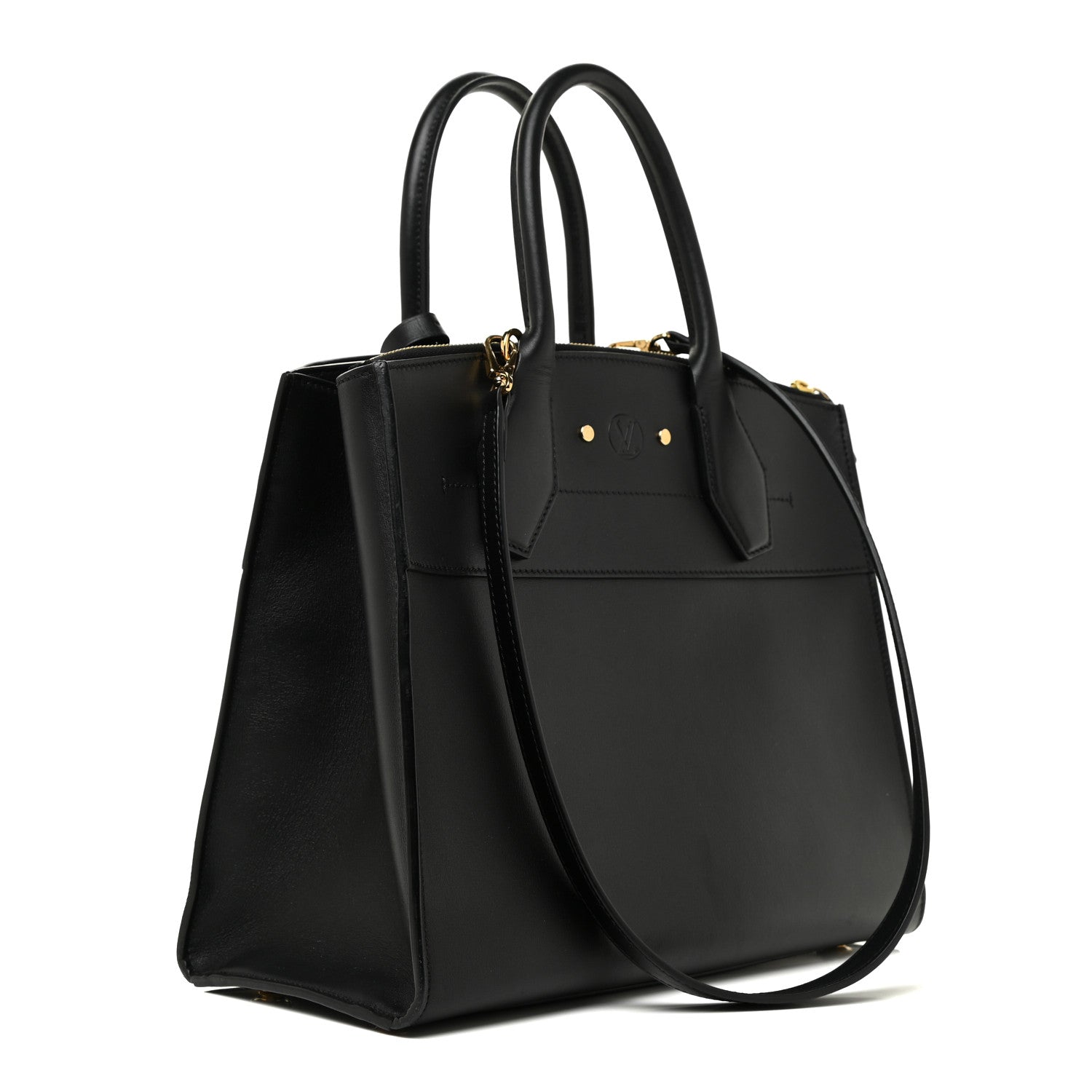 Louis Vuitton Calfskin City Steamer MM Black 3 of 13