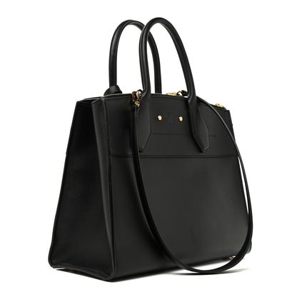 Louis Vuitton Calfskin City Steamer MM Black 3 of 13