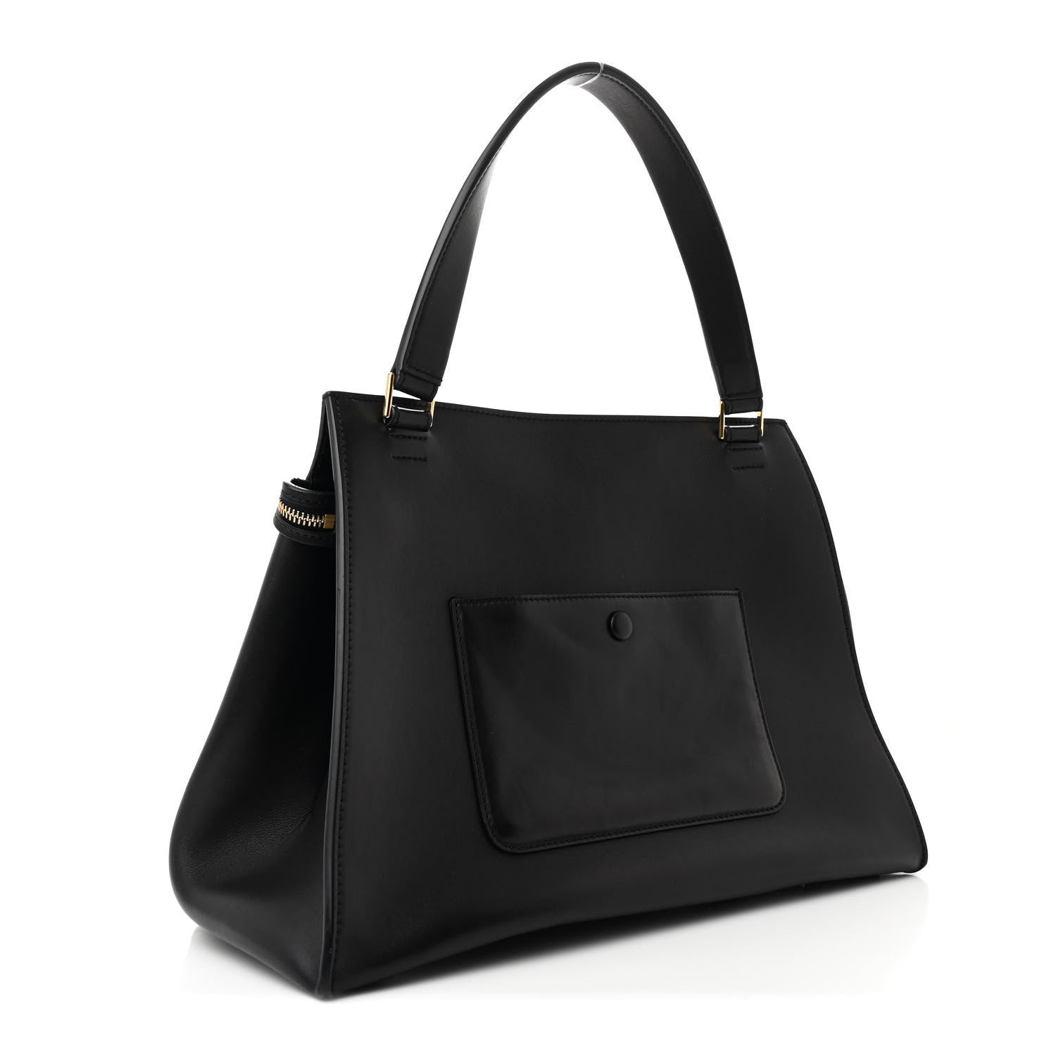 Celine Smooth Calfskin Medium Bi-Color Edge Shoulder Bag Black Beige 3 of 11