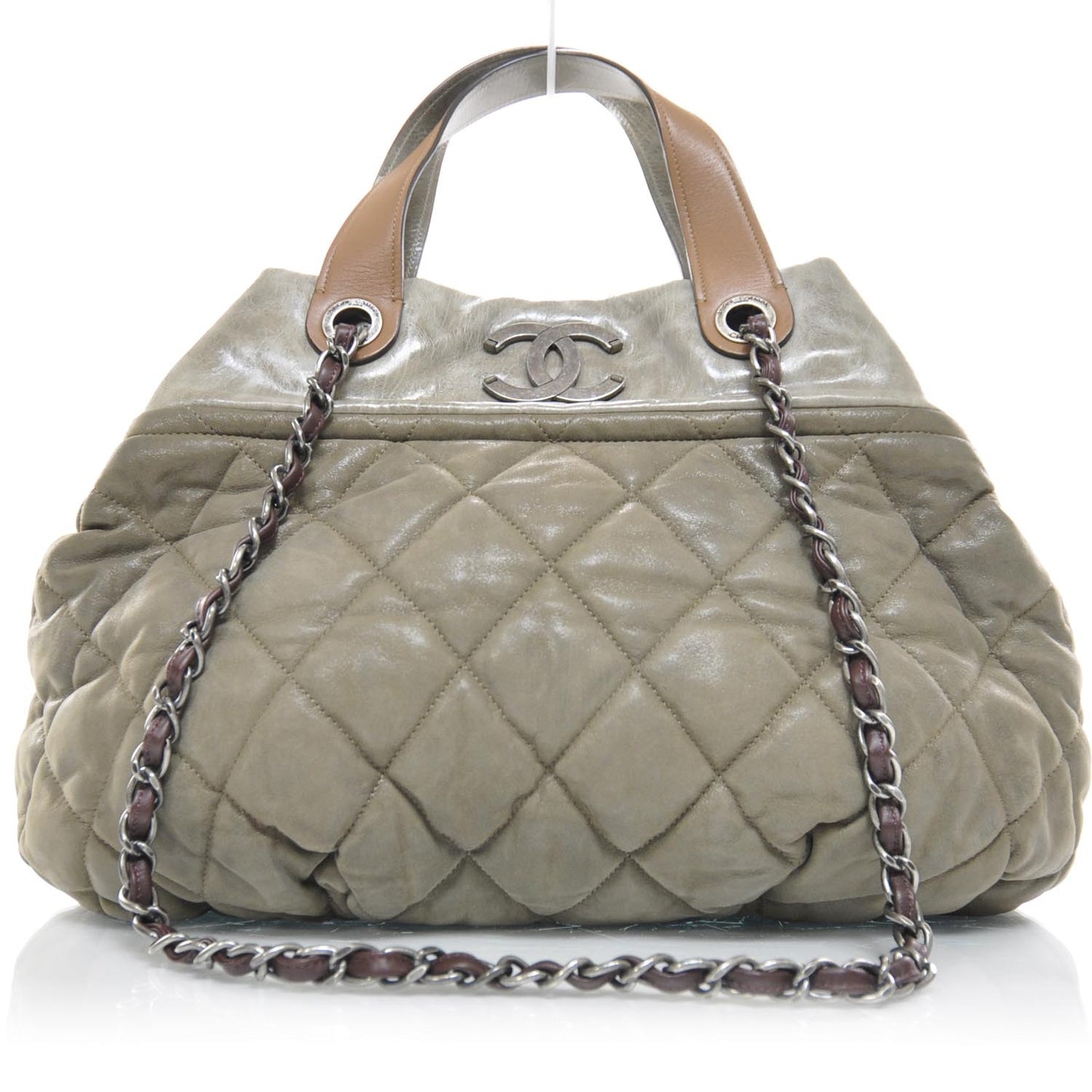 Leather Large In The Mix Tote Gray