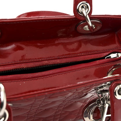 Christian Dior Patent Cannage Medium Lady Dior Red 17 of 17