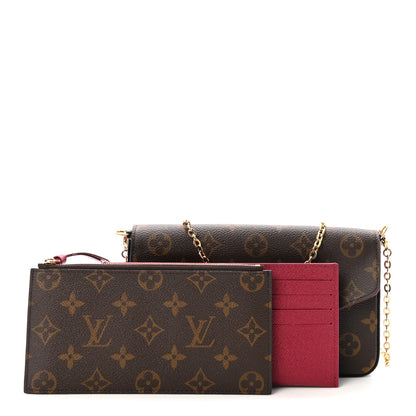 Louis Vuitton Monogram Pochette Felicie Chain Wallet Fuchsia 3 of 10