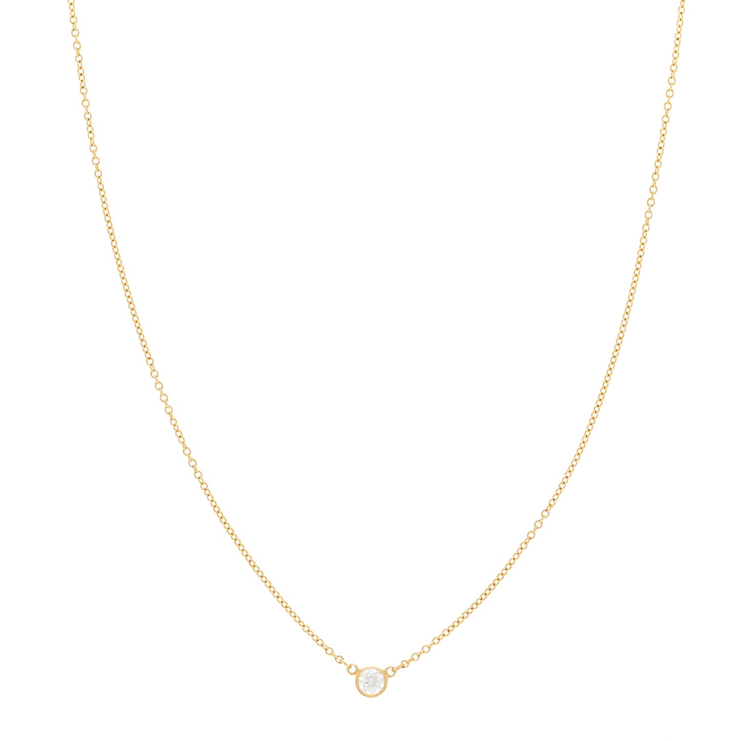 18K Yellow Gold Diamond .16ct Elsa Peretti Diamonds by the Yard Pendant Necklace