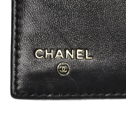 Chanel Lambskin Embossed Camellia Flap Wallet Black 6 of 15