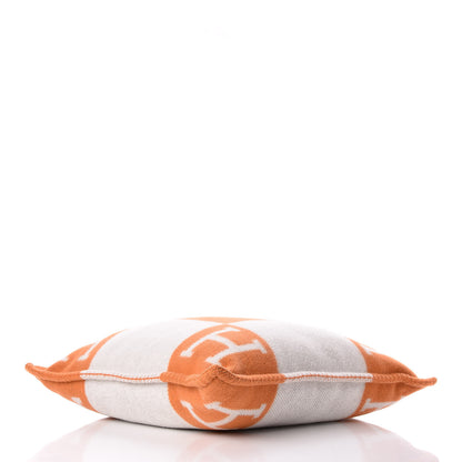 Hermes Wool Cashmere Avalon Pillow PM Ecru Potiron 4 of 9