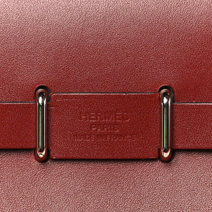 Hermes Toile H Viking Vache Hunter Herbag Zip Retourne 20 Ecru Beige Rouge H 7 of 10