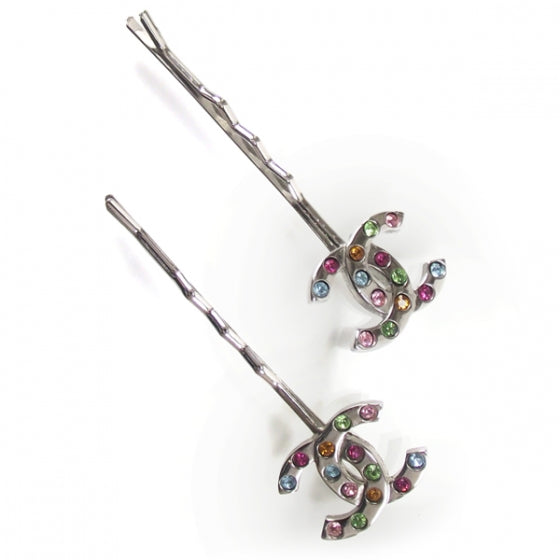 Rhinestone CC Hair Clips Bobby Pins