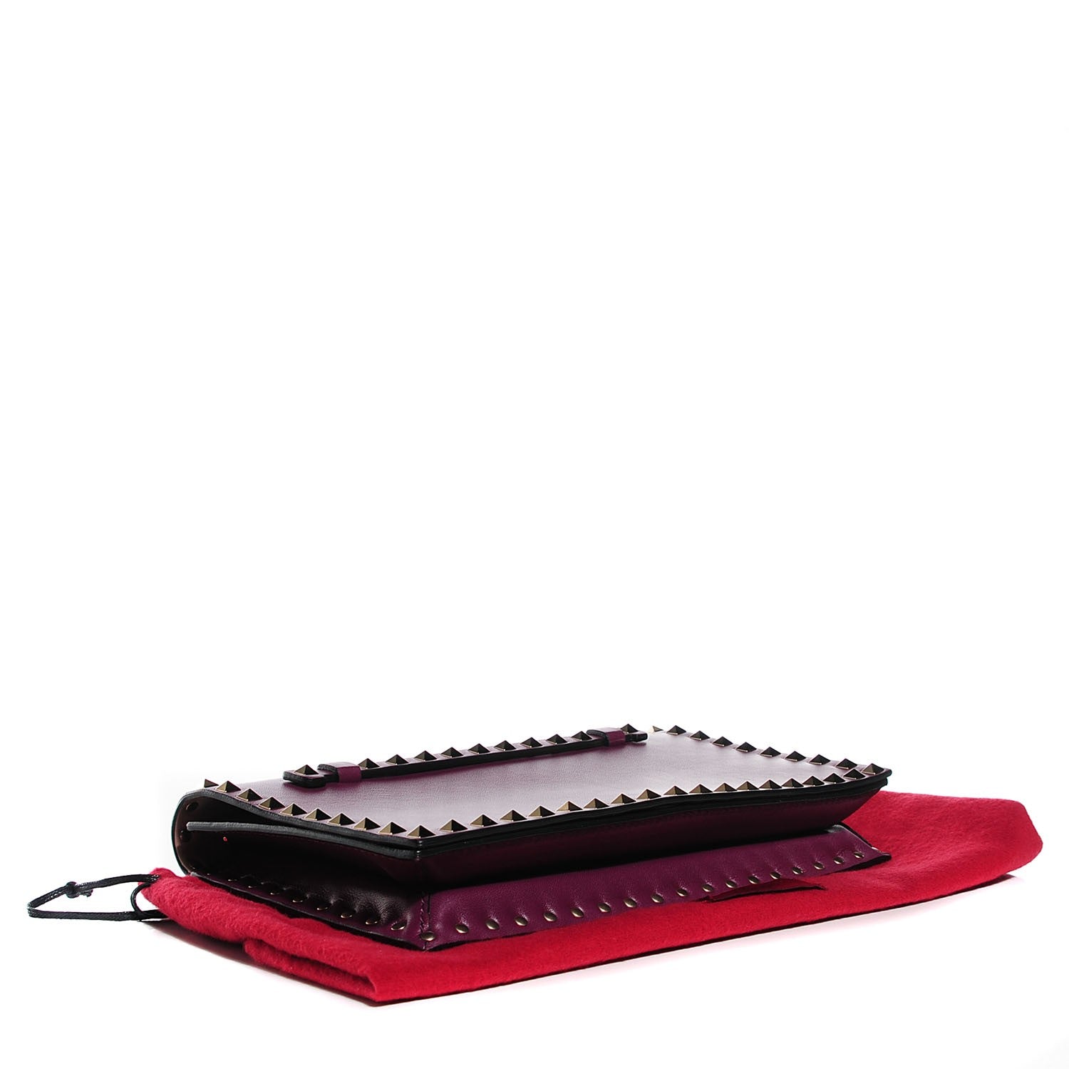 Valentino Garavani Nappa Rockstud Wristlet Clutch Rubin 4 of 9