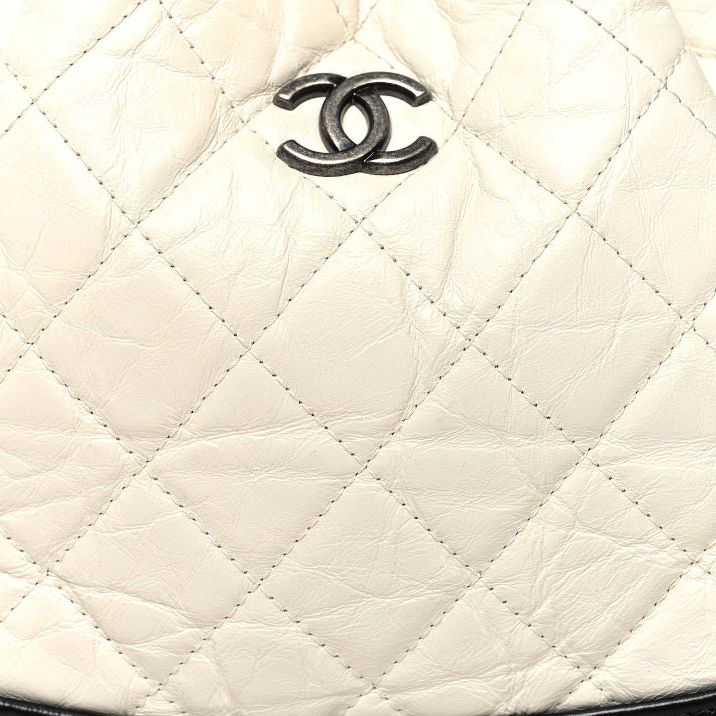 Aged Calfskin Quilted Small Gabrielle Backpack Black White