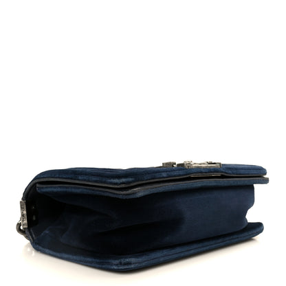 Chanel Velvet Quilted Small Boy Flap Blue 4 of 10