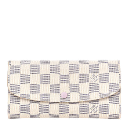 Louis Vuitton Damier Azur Emilie Wallet Rose Ballerine 1 of 7