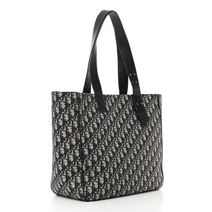 Christian Dior Oblique Saddle Tote Beige Black 3 of 10
